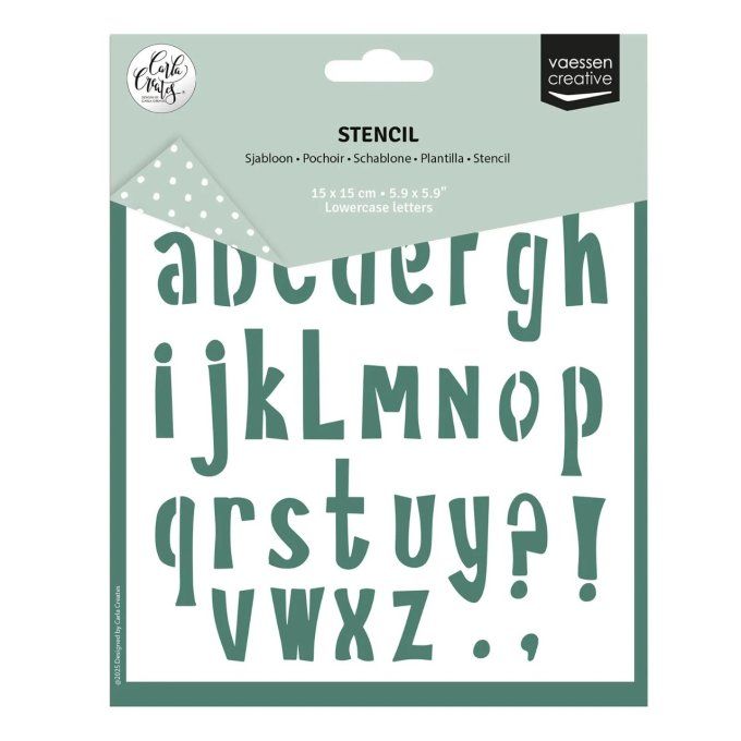 Pochoir, lettres miniscules, dimension 15x15cm environ