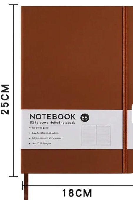 Carnet ligné, format A5 - épaisseur papier 80gsm - 192 pages - caramel