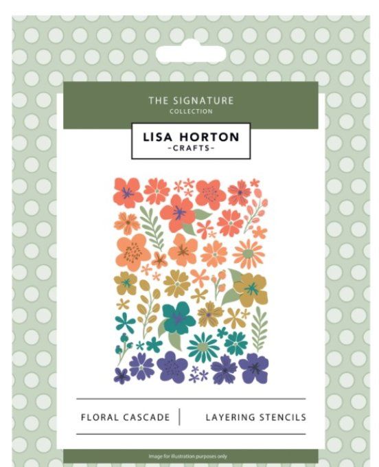 6 pochoirs - The studio collection, Lisa Horton, Ombre Layered florals