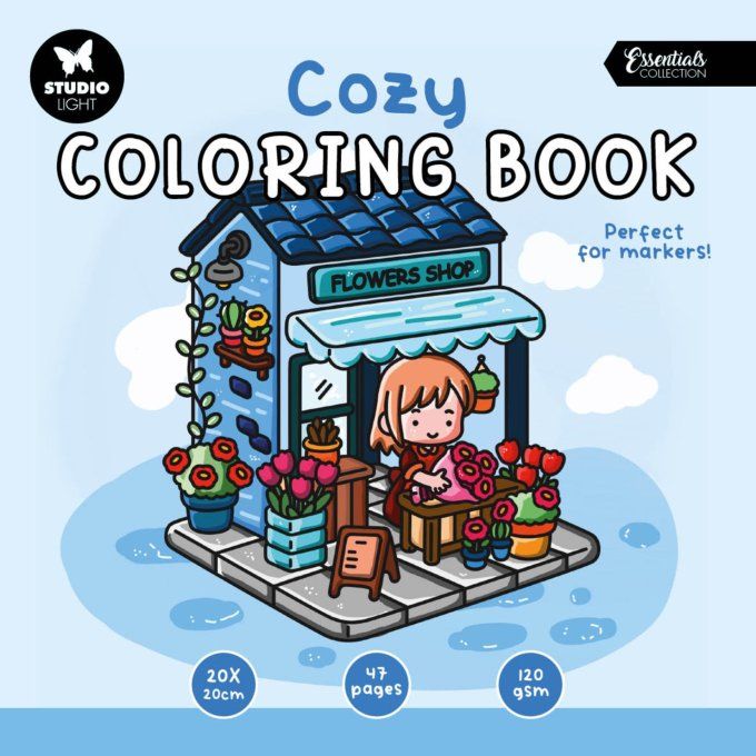 StudioLight - Cozy - Livre de coloriage, 47 pages - format 20x20cm