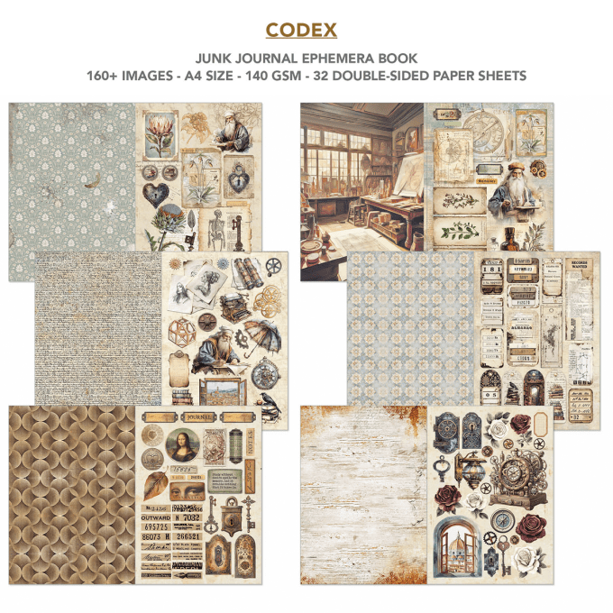 Codex, format A4 - 32 feuilles de papier recto verso 