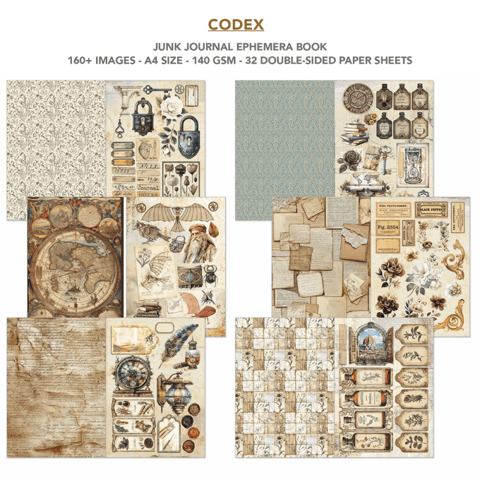 Codex, format A4 - 32 feuilles de papier recto verso 