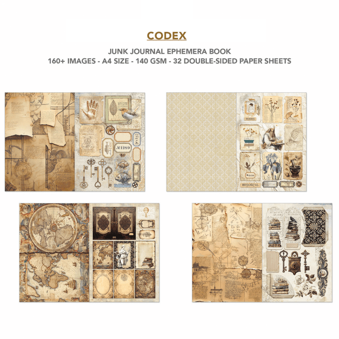 Codex, format A4 - 32 feuilles de papier recto verso 