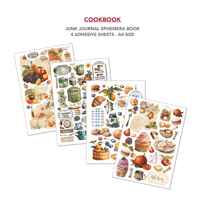Cookbook, format A4 - 32 feuilles de papier recto verso 