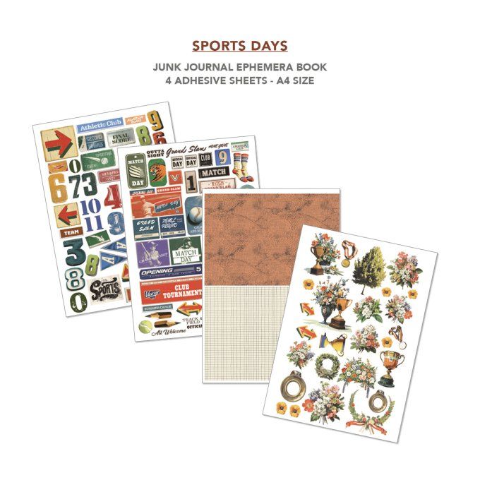 Ciao bella - Ephemera book, Sports days - format A4 - 32 feuilles
