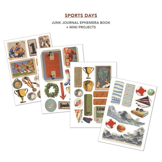 Ciao bella - Ephemera book, Sports days - format A4 - 32 feuilles