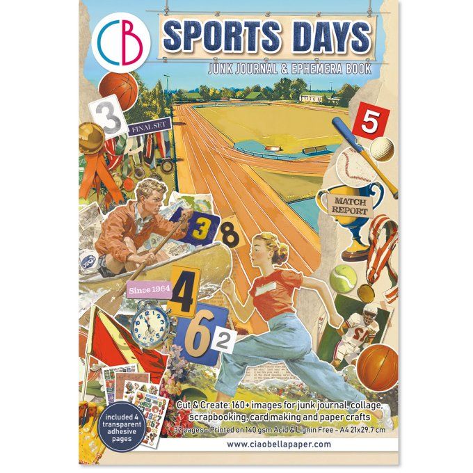 Ciao bella - Ephemera book, Sports days - format A4 - 32 feuilles
