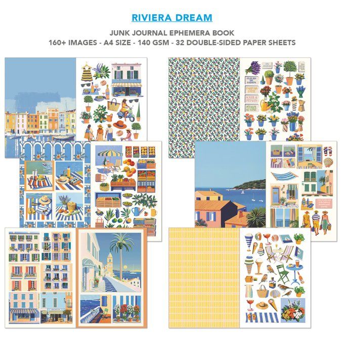 Ciao bella - Ephemera book, Riviera dream - format A4 - 32 feuilles 