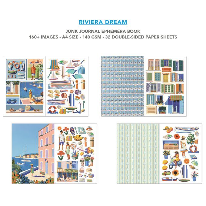 Ciao bella - Ephemera book, Riviera dream - format A4 - 32 feuilles 