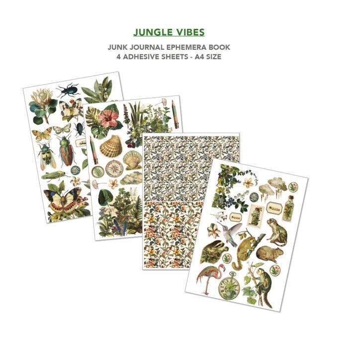 Ciao bella - Ephemera book, Jungle vibes - format A4 - 32 feuilles 
