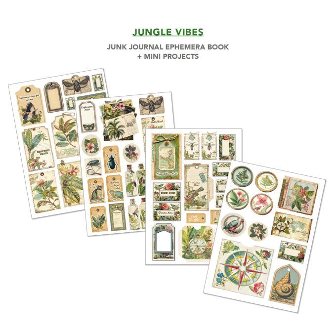 Ciao bella - Ephemera book, Jungle vibes - format A4 - 32 feuilles 