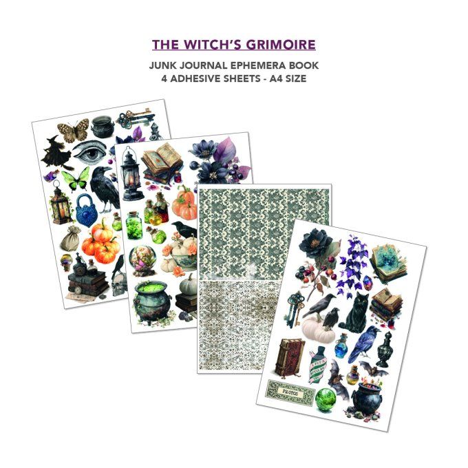 Ciao bella - Ephemera book, The Witch's grimoire - format A4 - 32 feuilles