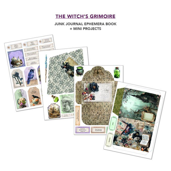 Ciao bella - Ephemera book, The Witch's grimoire - format A4 - 32 feuilles