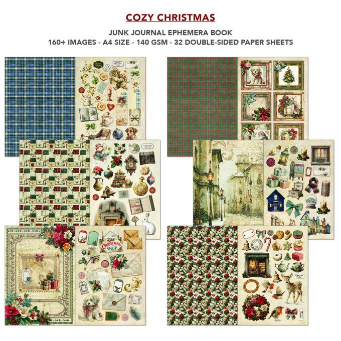 Ciao bella - Ephemera book, Cozy christmas - format A4 - 32 feuilles