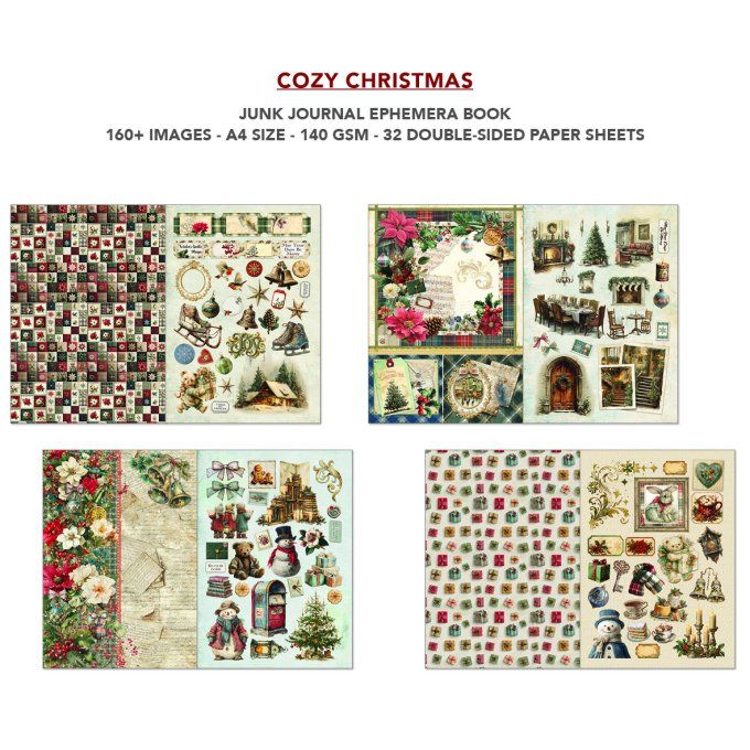Ciao bella - Ephemera book, Cozy christmas - format A4 - 32 feuilles