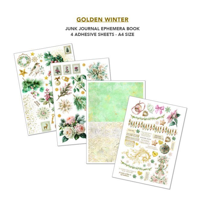 Ciao bella - Ephemera book, Golden winter - format A4 - 32 feuilles 