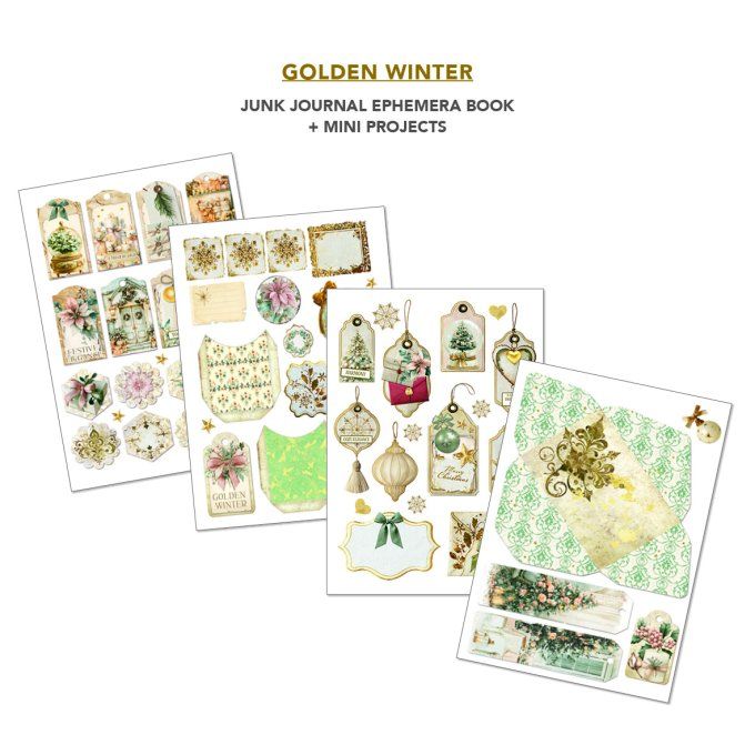 Ciao bella - Ephemera book, Golden winter - format A4 - 32 feuilles 