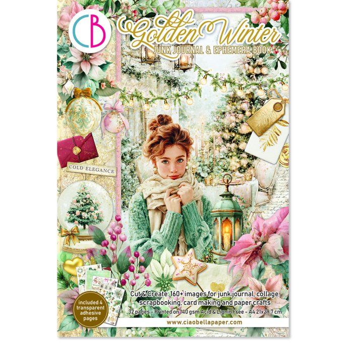Ciao bella - Ephemera book, Golden winter - format A4 - 32 feuilles 