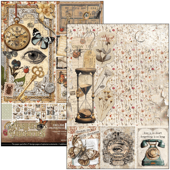 Ciao Bella, collection Cabinet of Curiosities, Format A4 - 9 feuilles - 190gsm