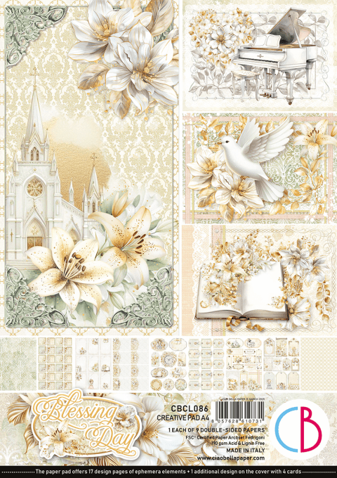Ciao Bella, collection Blessing day, Format A4 - 9 feuilles - 190gsm