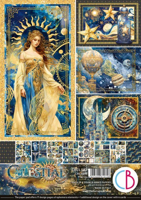 Ciao Bella, collection Celestial, Format A4 - 9 feuilles - 190gsm