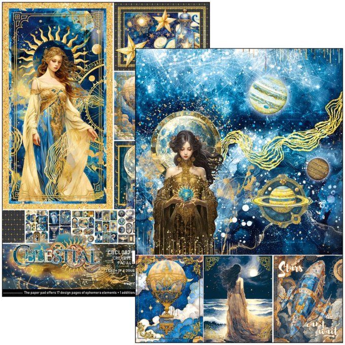Ciao Bella, collection Celestial, Format A4 - 9 feuilles - 190gsm