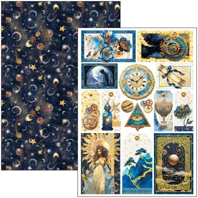 Ciao Bella, collection Celestial, Format A4 - 9 feuilles - 190gsm