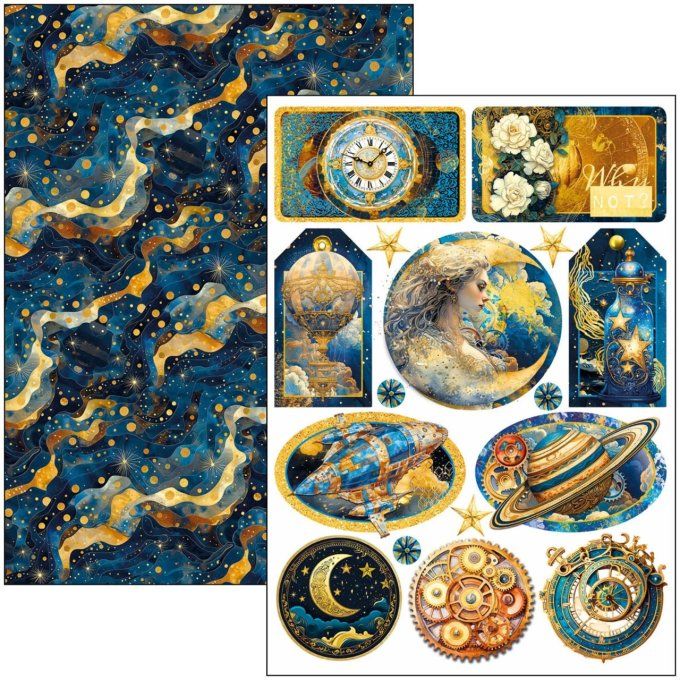 Ciao Bella, collection Celestial, Format A4 - 9 feuilles - 190gsm