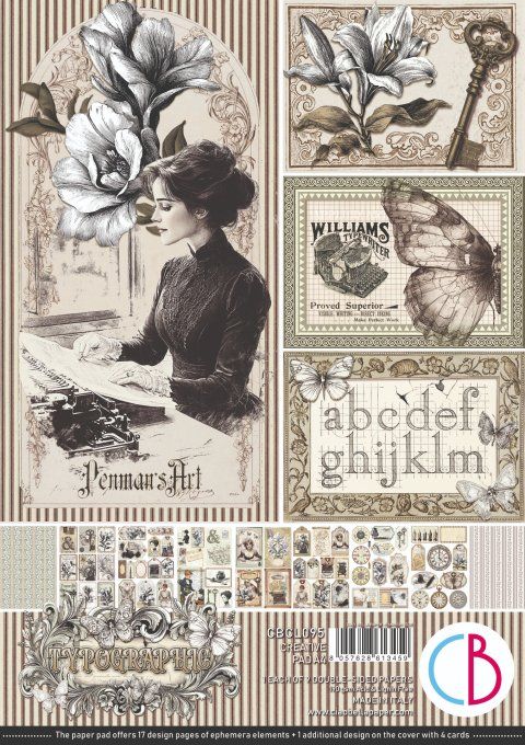 Ciao Bella, collection Typographic - Format A4 - 9 feuilles - 190gsm