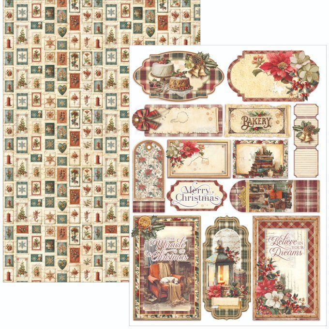 Ciao Bella, collection Merry & Bright - Format A4 - 9 feuilles - 190gsm
