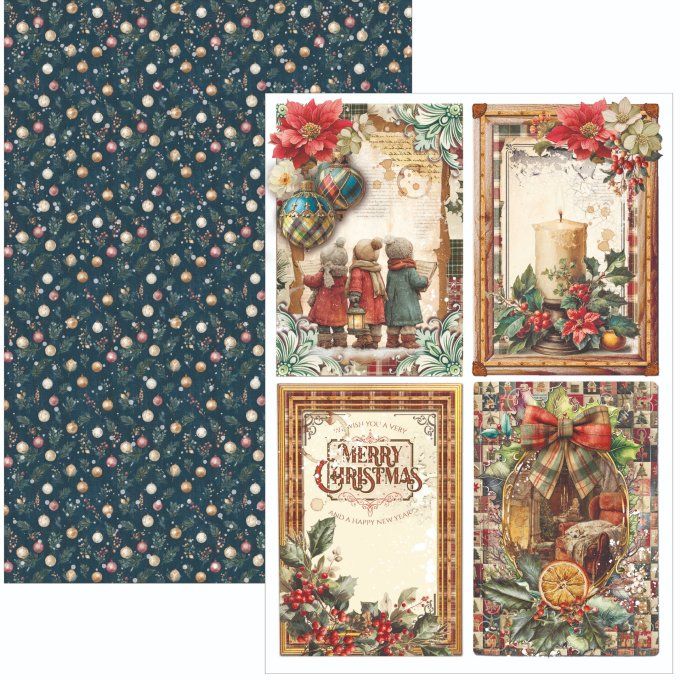 Ciao Bella, collection Merry & Bright - Format A4 - 9 feuilles - 190gsm