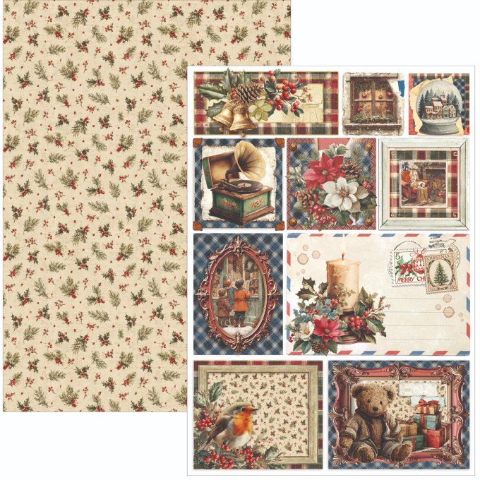 Ciao Bella, collection Merry & Bright - Format A4 - 9 feuilles - 190gsm
