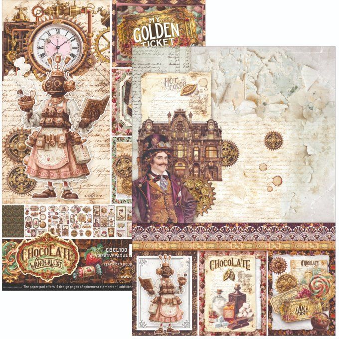 Ciao Bella, collection The chocolate factory - Format A4 - 9 feuilles - 190gsm