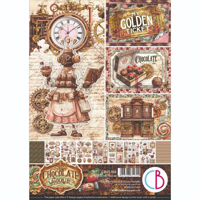 Ciao Bella, collection The chocolate factory - Format A4 - 9 feuilles - 190gsm