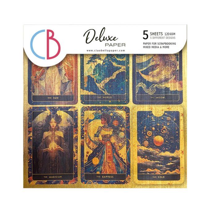 Deluxe paper Ciao Bella, Celestial,  15x15cm - 5 feuilles - 92gsm 