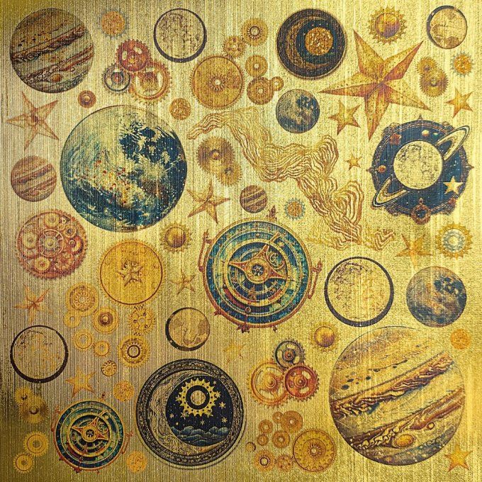 Deluxe paper Ciao Bella, Celestial,  15x15cm - 5 feuilles - 92gsm 