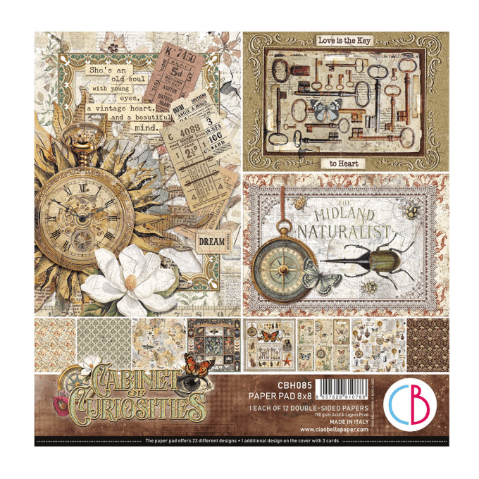 Ciao Bella, collection Cabinet of curiosities - 20x20cm - 12 feuilles - 190gsm
