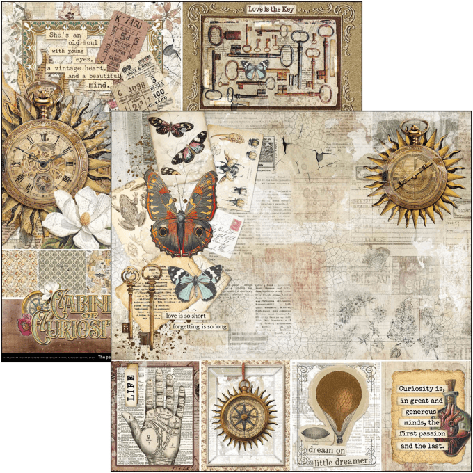 Ciao Bella, collection Cabinet of curiosities - 20x20cm - 12 feuilles - 190gsm