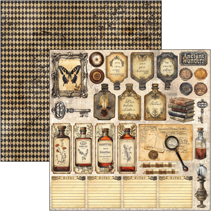 Ciao Bella, collection Cabinet of curiosities - 20x20cm - 12 feuilles - 190gsm