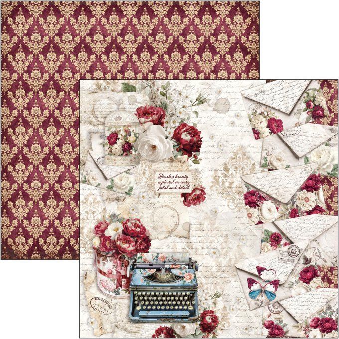 Ciao Bella, collection Bohemian burgundy - 20x20cm - 12 feuilles - 190gsm