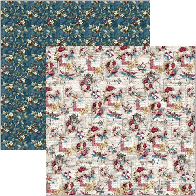 Ciao Bella, collection Bohemian burgundy - 20x20cm - 12 feuilles - 190gsm