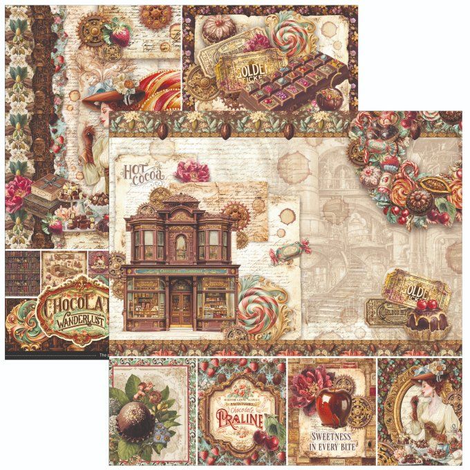 Ciao Bella, collection The chocolate factory - 20x20cm - 12 feuilles - 190gsm