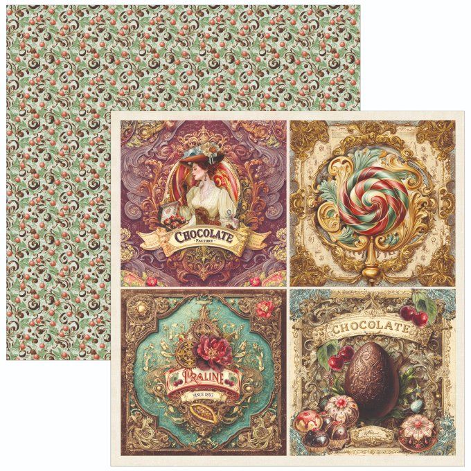 Ciao Bella, collection The chocolate factory - 20x20cm - 12 feuilles - 190gsm
