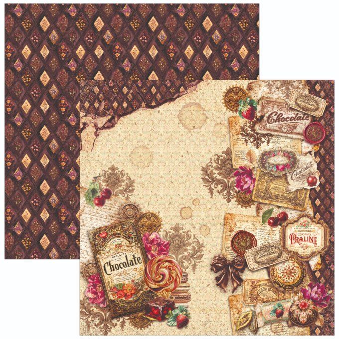 Ciao Bella, collection The chocolate factory - 20x20cm - 12 feuilles - 190gsm