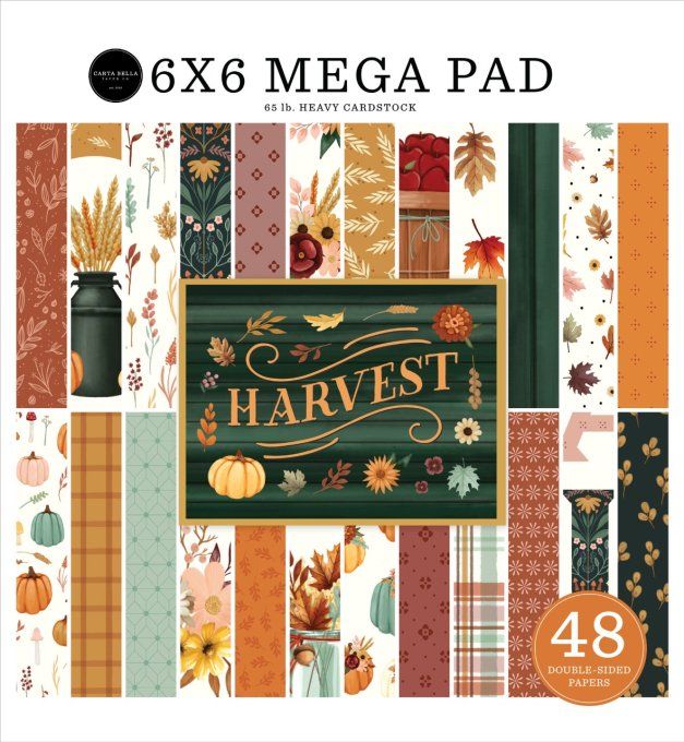48 feuilles, 15x15cm (mega pad) - CartaBella, Harvest