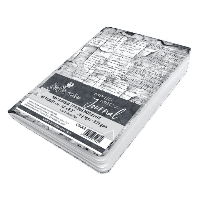 Ciao Bella - Mixed media journal notebook - Format A5 - Epaisseur page 250gsm