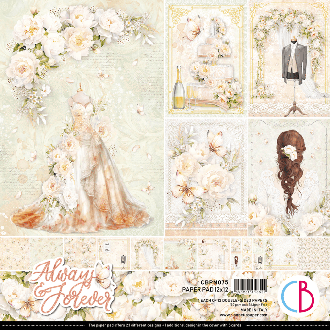 Ciao Bella, collection Always & forever -  30x30cm - 12 feuilles - 190gsm