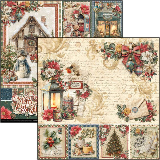 Ciao Bella, collection Merry & Bright - 30x30cm - 12 feuilles - 190gsm