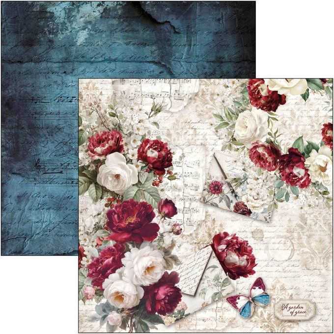 Ciao Bella, collection Bohemian burgundy - 30x30cm - 12 feuilles - 190gsm 