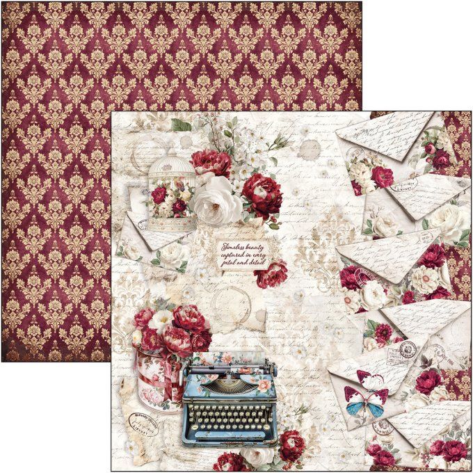 Ciao Bella, collection Bohemian burgundy - 30x30cm - 12 feuilles - 190gsm 